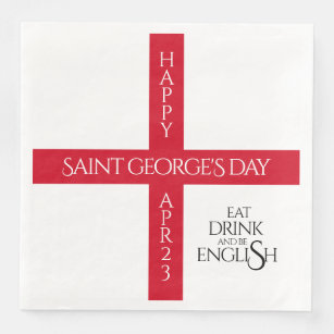 Serviette En Papier Manger boire et être anglais St George's Cross Dra