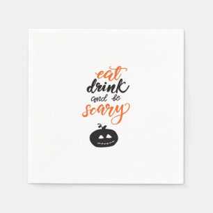 Serviette En Papier Manger, boire et être drôle et effrayant Halloween