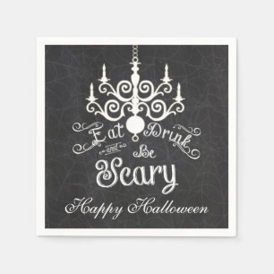 Serviette En Papier Manger Boire Soyez Effrayant Halloween Craie Fête 