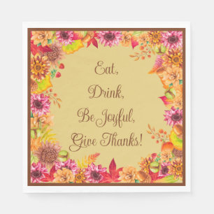 Serviette En Papier Manger Boire Soyez Joyeux Donner Merci Automne Tha