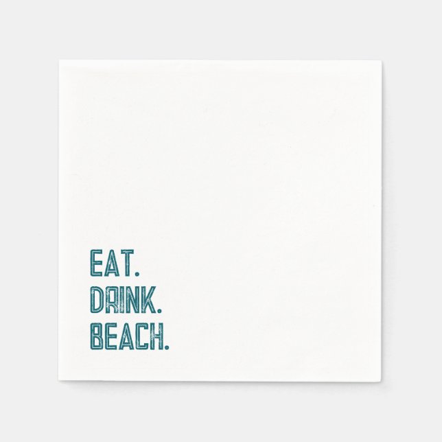 Serviette En Papier MANGER. BOISSON. BEACH. Cocktail Napkin (Devant)