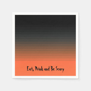 Serviette En Papier Mangez boire et faire peur, noir et orange