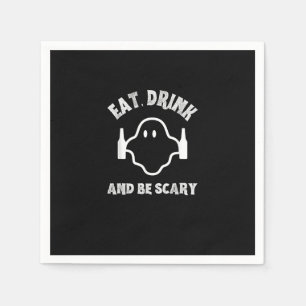 Serviette En Papier Mangez Boire Et Soyez Effrayant Halloween Fête Fan