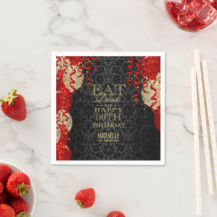 Serviette En Papier Mangez, buvez et joyeux 00e anniversaire - Ballons