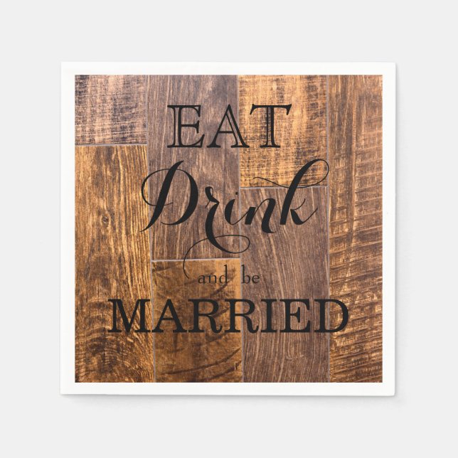 Serviette En Papier Mangez Buvez et soyez mariés (Devant)