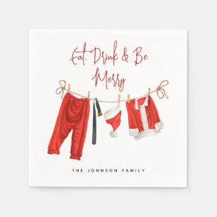 Serviette En Papier Mangez, Buvez & Soyez Joyeux Santa Noël