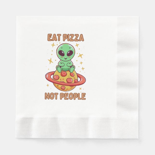Serviette En Papier Mangez de la pizza pas des gens (Devant)