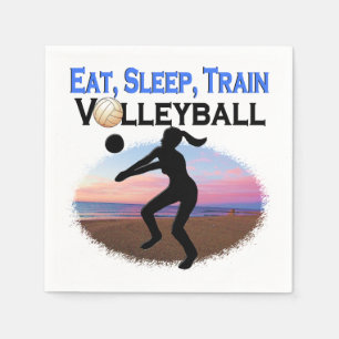 SERVIETTE EN PAPIER MANGEZ, DORMEZ, FORMEZ LE VOLLEYBALL