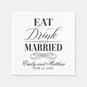 Serviette En Papier Mangez et soyez mariés MARIAGE