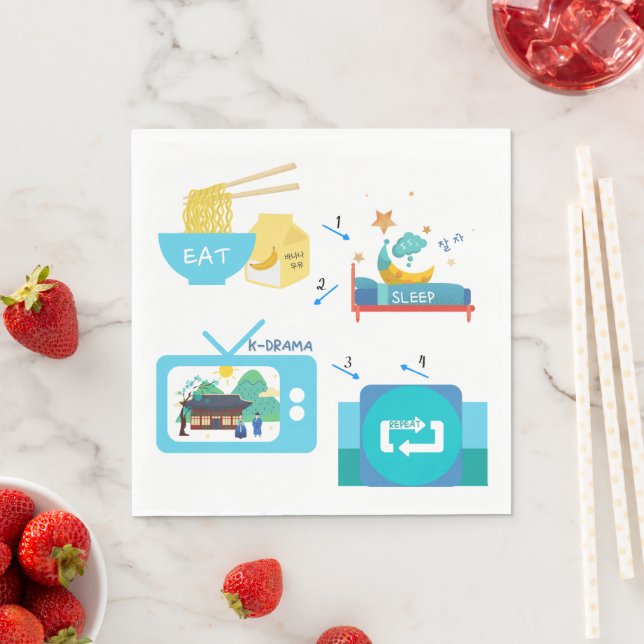 Serviette En Papier Mangez le sommeil K-Drama et répétez (En situation)