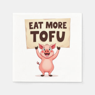 Serviette En Papier Mangez Plus de Tofu – Mouchoir de Protestation de