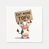 Mangez plus de tofu - Protest de la vache Napkin
