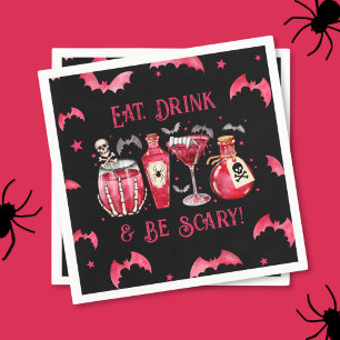 Serviette En Papier Mangez un verre et faites peur Cocktails Halloween