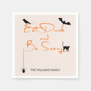 Serviette En Papier Mangez un verre et soyez effrayant Papier Hallowee