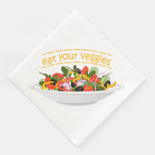 Serviette En Papier Mangez vos Légumes Citer salade fraîche mélange bo