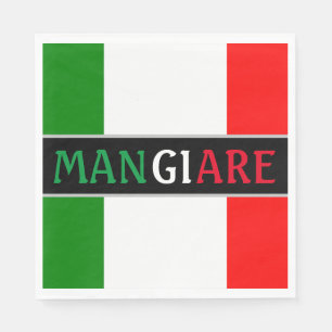 Serviette En Papier Mangiare Manger en italien Dîner