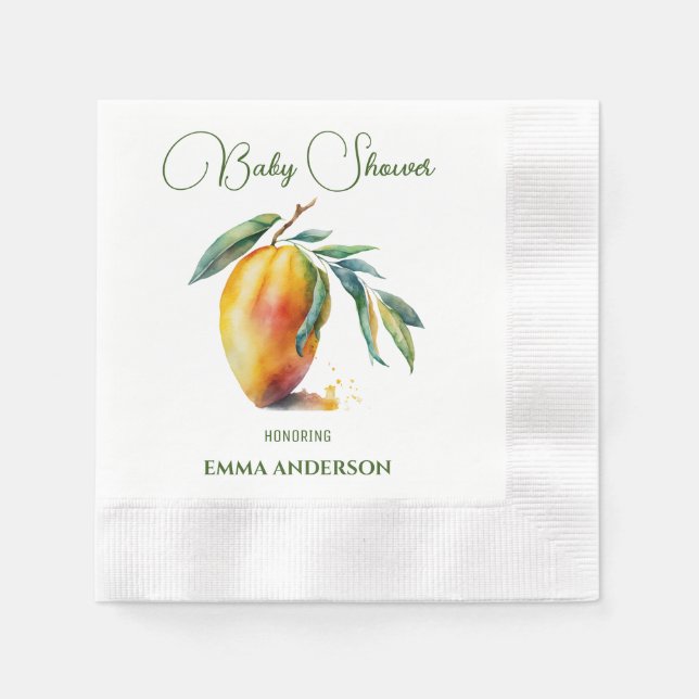 Serviette En Papier Mango tropical | BABY SHOWER (Devant)