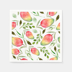 Serviette En Papier Mangues aquarelles  Motif  Fruits