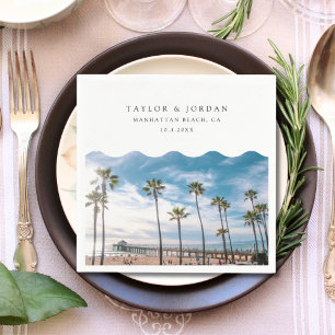 Serviette En Papier Manhattan Beach Mariage Personnalisé Cocktail Napk
