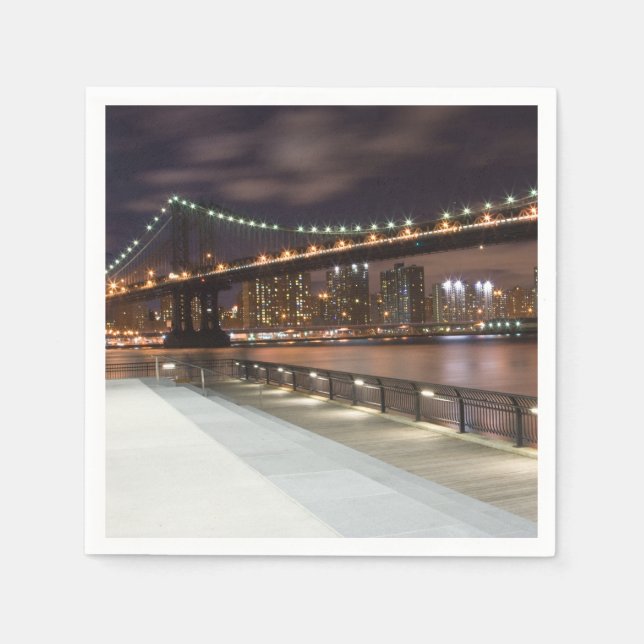 Serviette En Papier Manhattan Bridge et NYC Skyline (Devant)