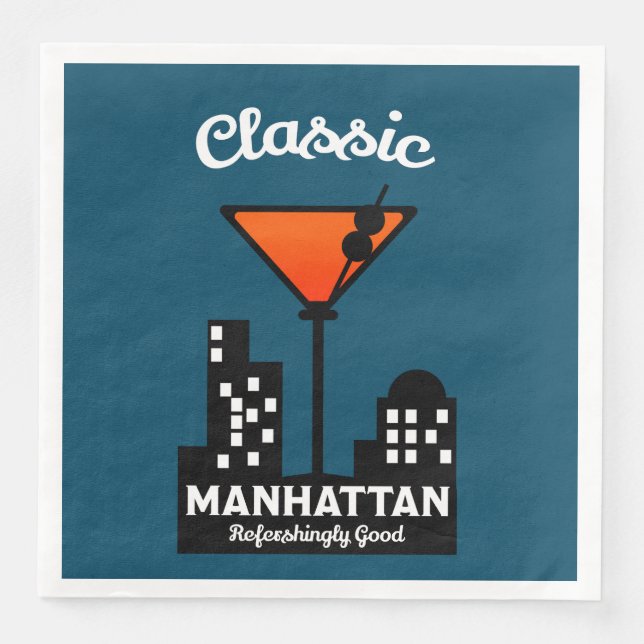 Serviette En Papier Manhattan Cocktail Wall Art (Devant)