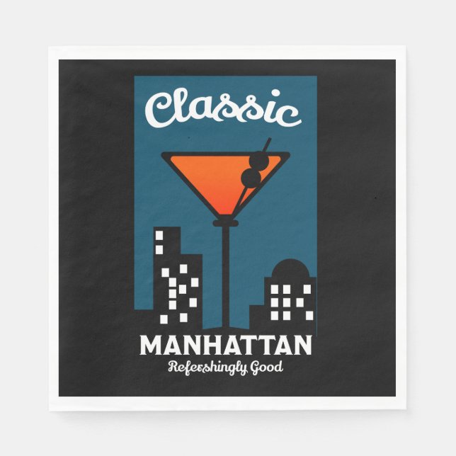 Serviette En Papier Manhattan Cocktail Wall Art (Devant)