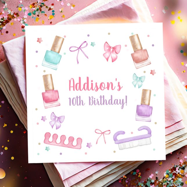 Serviette En Papier Mani-Pedi Party Manicure Pedicure Nail Polish (Créateur téléchargé)
