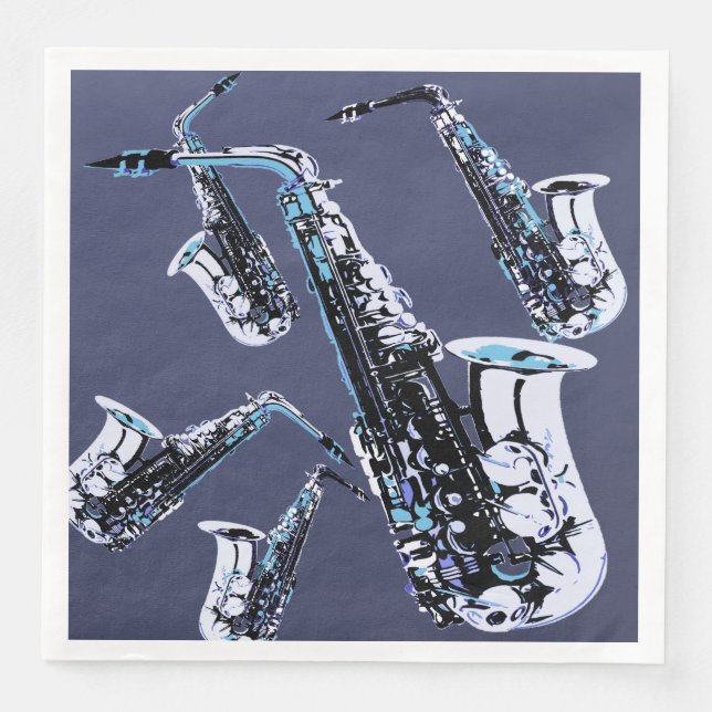 Serviette En Papier Mania saxophone (Devant)