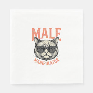 Serviette En Papier Manipulateur Masculin Lunettes de Soleil Chat Drôl