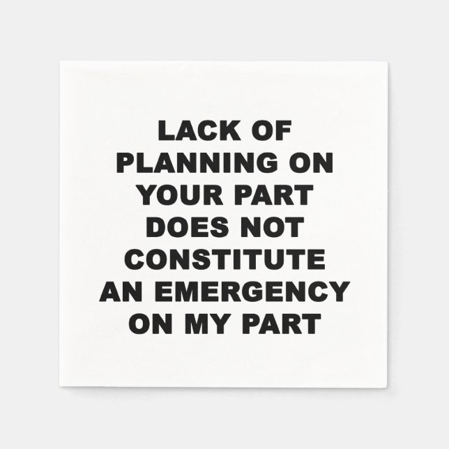 Serviette En Papier Manque de planification (Devant)