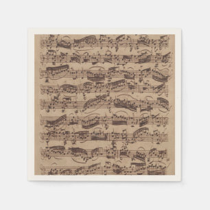 Serviette En Papier Manuscrit Bach Musique Feuille Antique