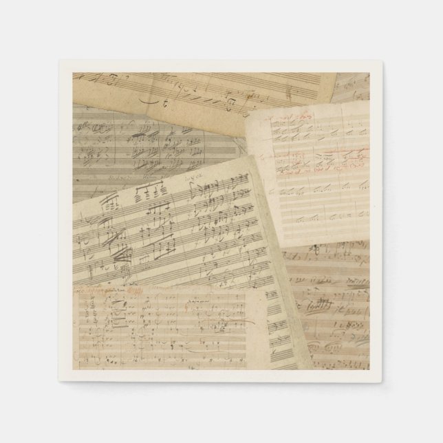 Serviette En Papier Manuscrit de musique Beethoven Medley (Devant)
