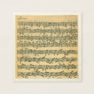 Serviette En Papier Manuscrit musical Bach Chaconne Violon