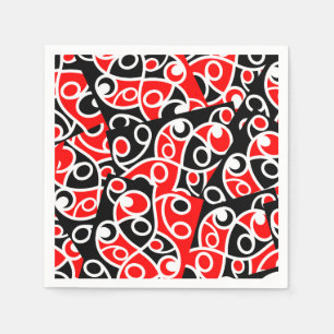 Serviette En Papier Maori Kowhaiwhai Layai Motif