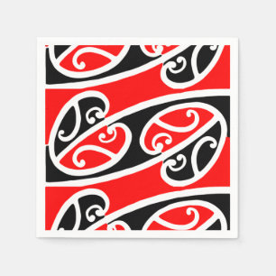 Serviette En Papier Maori Kowhaiwhai Motif 2