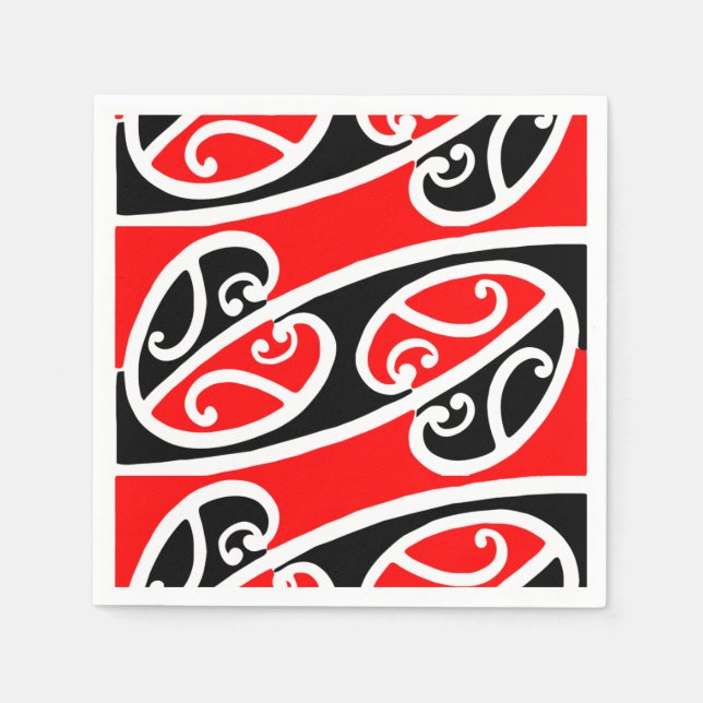Serviette En Papier Maori Kowhaiwhai Motif 2 (Devant)