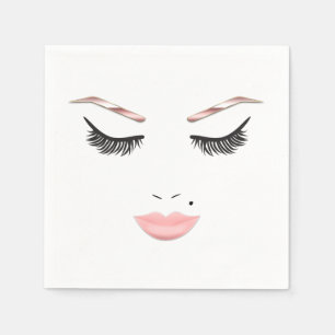Serviette En Papier Maquillage or rose visage sourcils lèvres glam bea