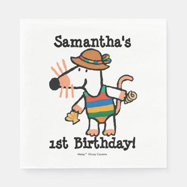 Serviette En Papier Marais Avec Coquilles Anniversaire (Devant)