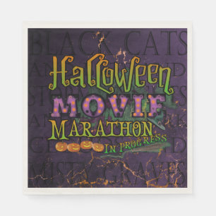 Serviette En Papier Marathon de cinéma d'Halloween en cours Marque