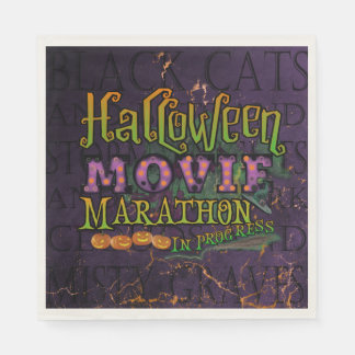 Serviette En Papier Marathon de cinéma d'Halloween en cours Marque