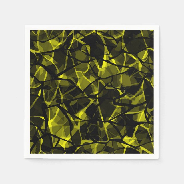 Serviette En Papier Marbre abstrait noir vert brillant sans soudure (Devant)