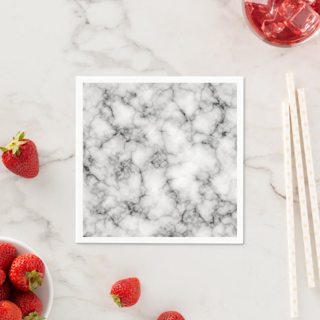 Serviette En Papier Marbre blanc (En situation)