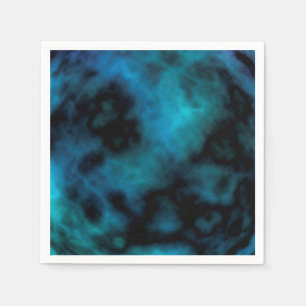 Serviette En Papier Marbre Bleu Cosmic Faux