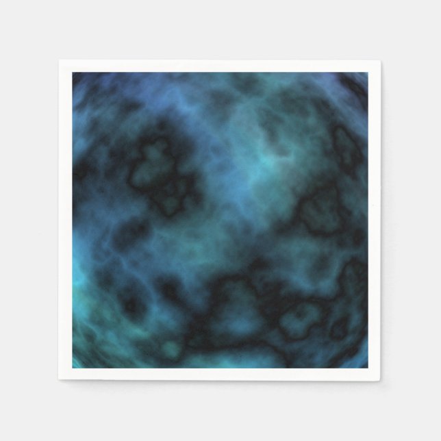 Serviette En Papier Marbre Bleu Cosmic Faux (Devant)