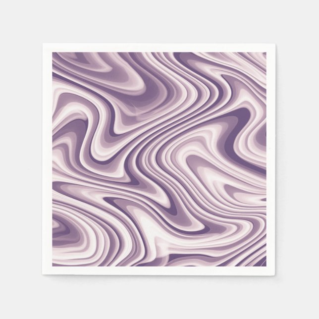 Serviette En Papier Marbre Liquide Violet Abstrait (Devant)