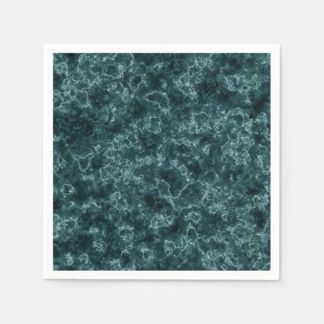 Serviette En Papier Marbre noir turquoise (Devant)