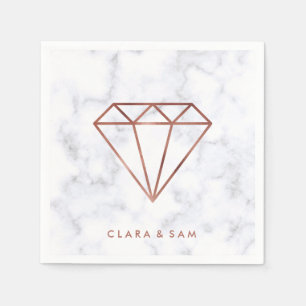 Serviette En Papier marbre rose de blanc de diamant d'or de faux clair