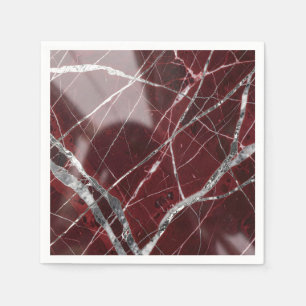 Serviette En Papier Marbre rouge brillant de luxe