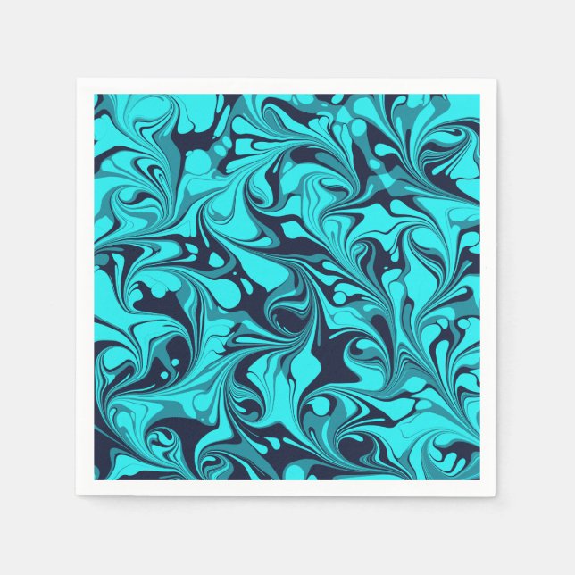 Serviette En Papier Marbre turquoise (Devant)