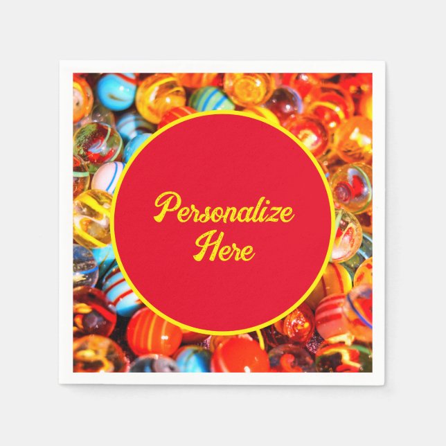 Serviette En Papier Marbres de verre coloré (Devant)